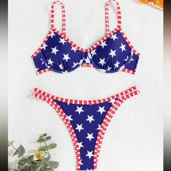 🇺🇸 Star Printed Sexy Bikini Swimsuit 2 Pieces - Picture 11 of 11